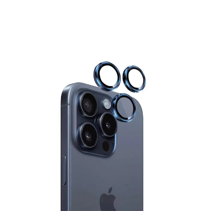 Eltoro INDIVUAL AR METAL RINGS Camera Lens ProTECTOR for iPhone 15 Pro 6.1/6.7 - BLUE