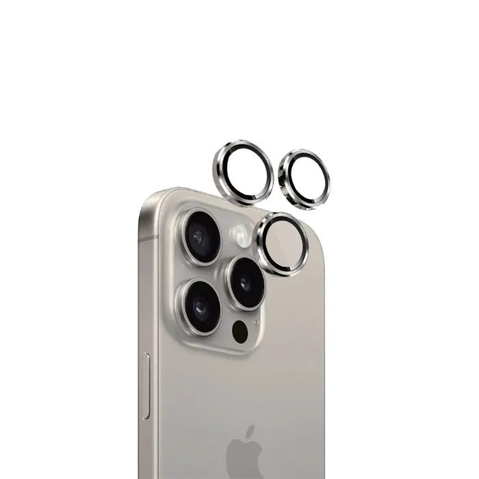 Eltoro INDIVUAL AR METAL RINGS Camera Lens ProTECTOR for iPhone 15 Pro 6.1/6.7 - NATURAL TITANIUM