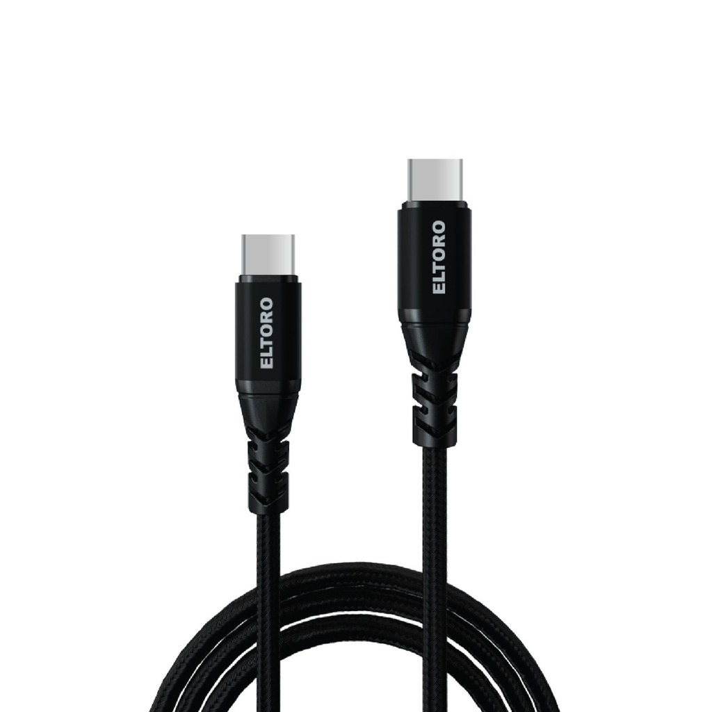 Eltoro Kevlar Cable USB-C 60W - 1M with Nylon PP Yarn Jacket - Black