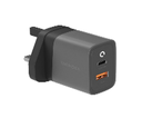 Energea Ampcharge PD 30 + UK PD USB-C + QC USB-A Port Wall Charger 30w