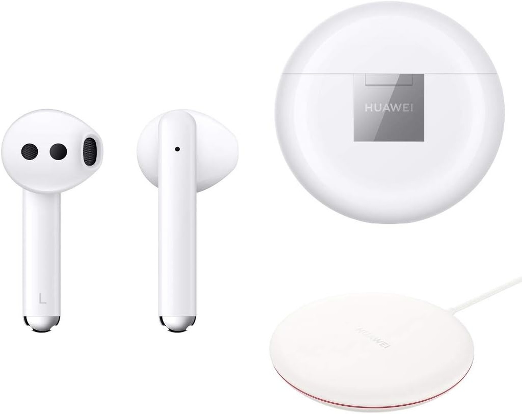 Huawei FreeBuds 3 Earphones - Ceramic White with White Cover & Wireless charger