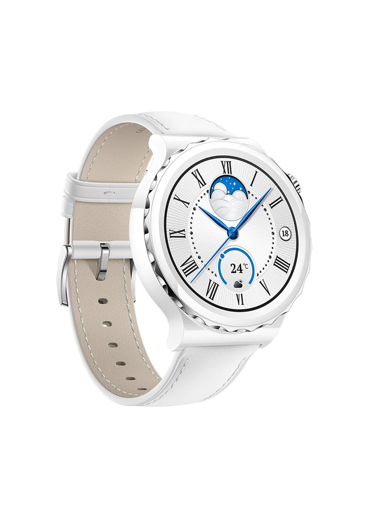 Huawei Watch GT3 Pro 43mm, Silver Bezel, White Ceramic