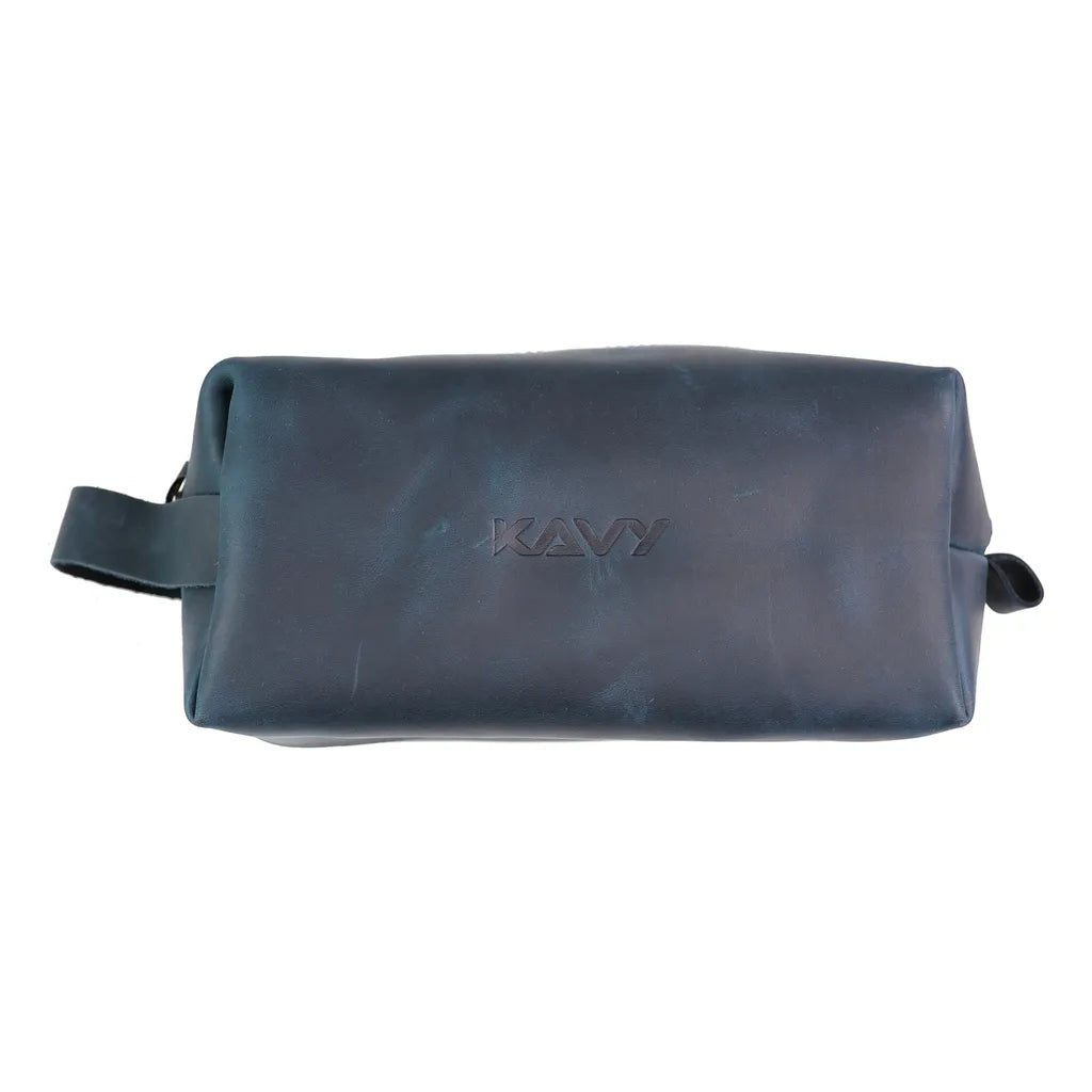 Kavy Leather Pouch Bag Blue