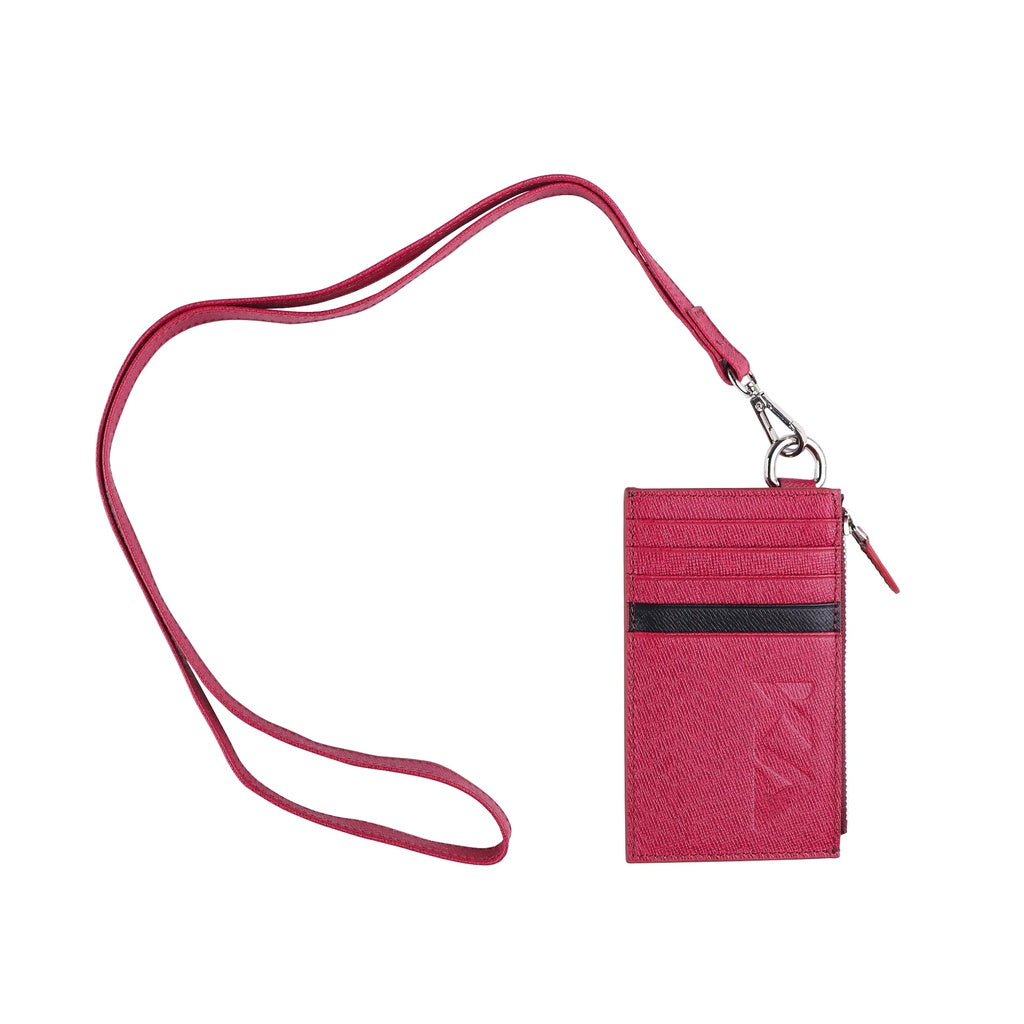 Kavy Necklace Leather Wallet Maroon