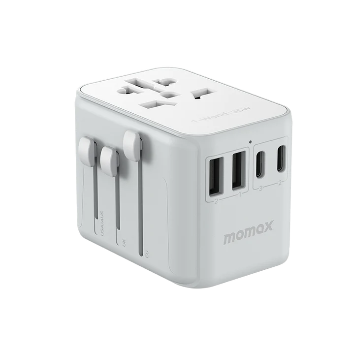 Momax 1 World PD 35W 5 - Ports + AC Travel Adapter White