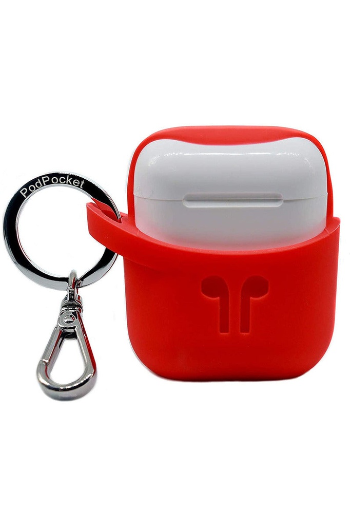 PodPocket AirPods 1,2 Secure Scoop Case - Blazing Red