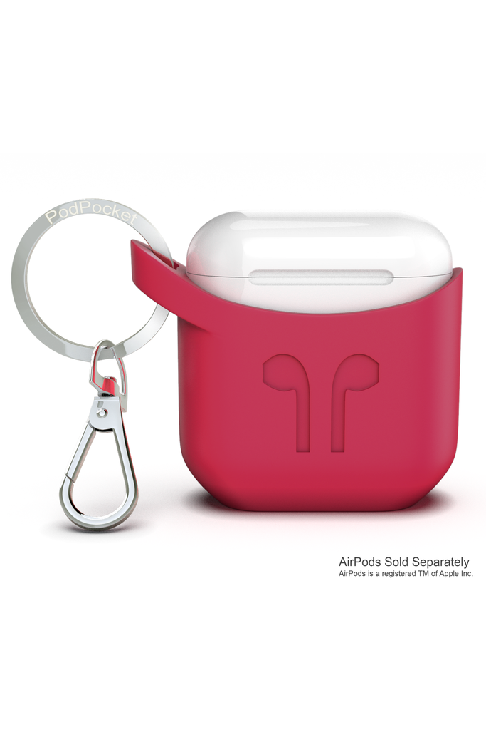 PodPocket AirPods 2 Silicone Case - Rosso Red