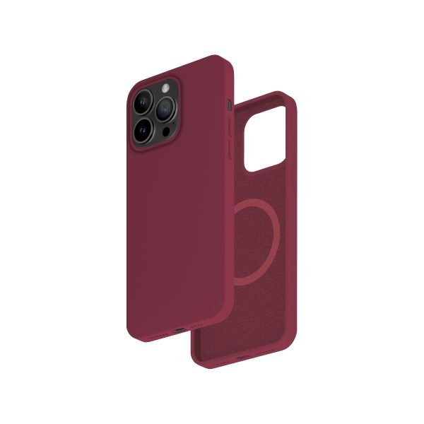 Smartix Premium Silicone Magnetic Case for iPhone 15 Pro Plum