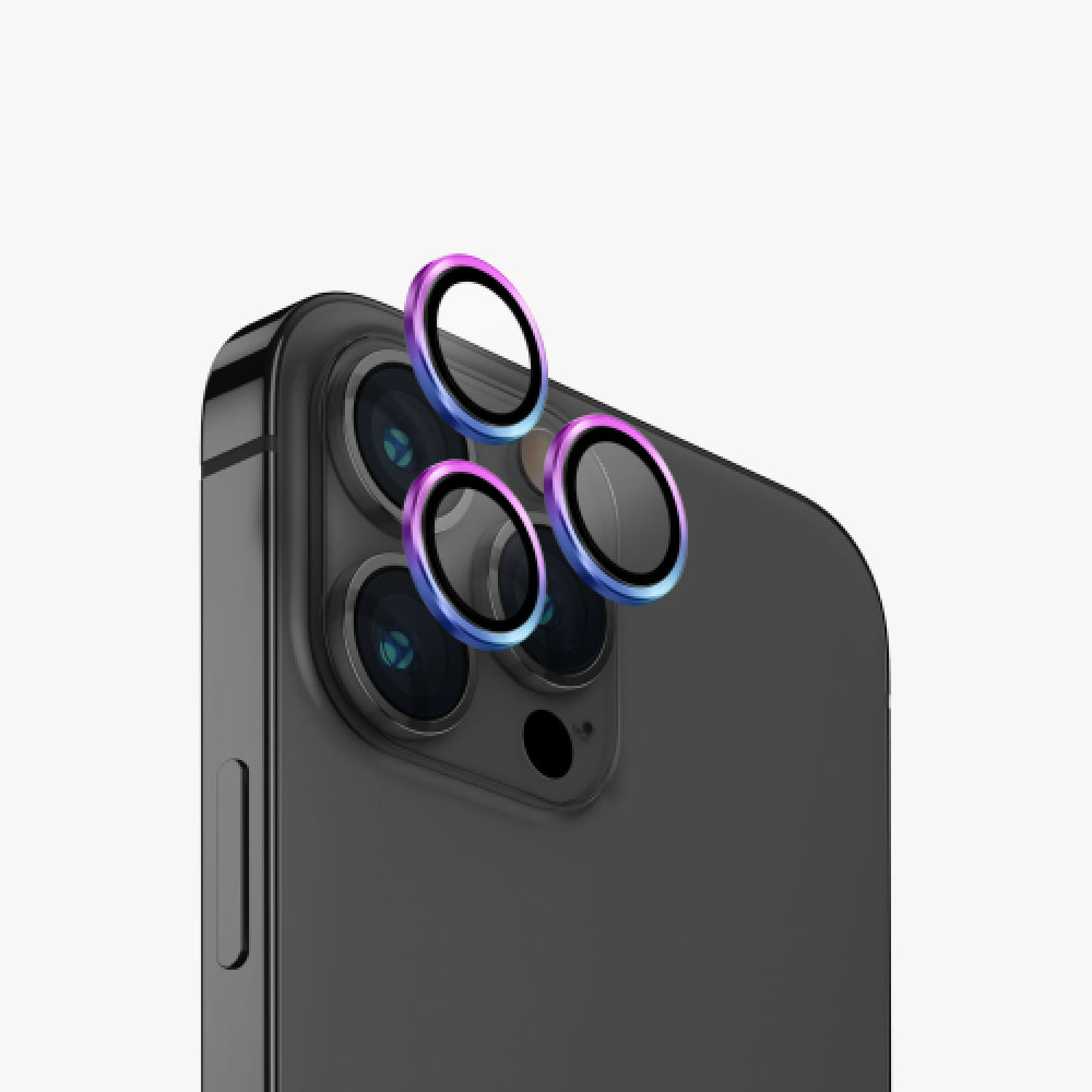 Uniq Optix iPhone 15 Pro Max Aluminium Camera Lens Protector - Iridescent Iridescent