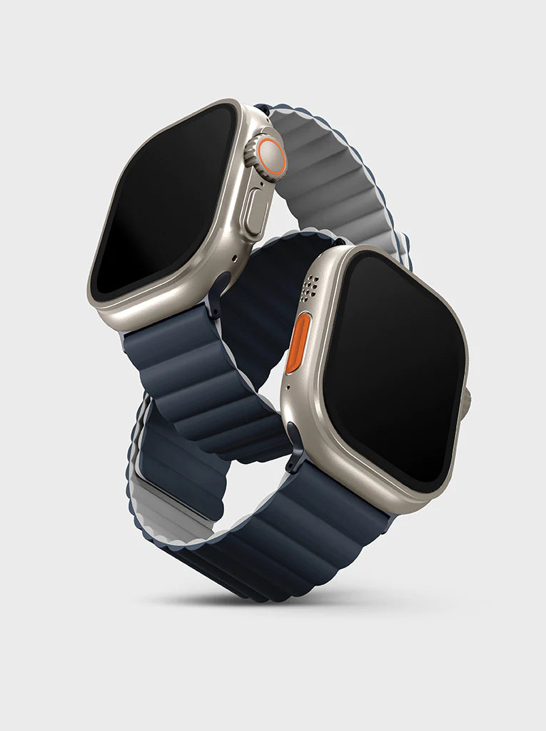 Uniq Revix Reversible Magnetic Apple Watch Strap 49mm / 45mm / 44mm / 42mm - Storm Storm Blue/ Chalk Grey