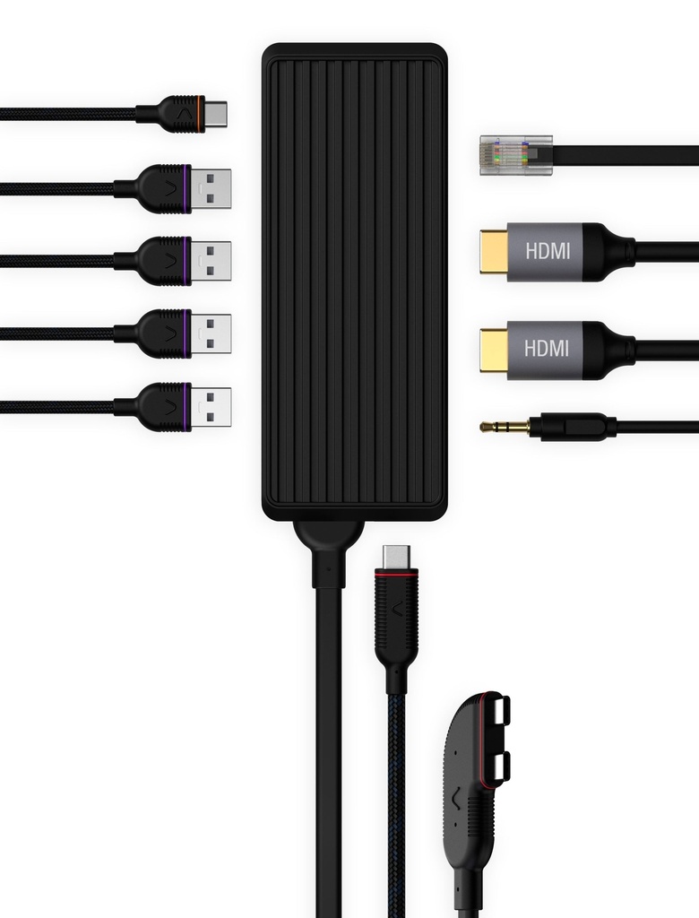 UNISYNK USB-C to 10 Dual Screen Hub with 100W PD power throughput - For Mac - Black