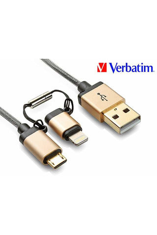 Verbatim Data Cable Micro USB + Lightning Cable Sync & Charger - 120cm 64830 1043 - 1504