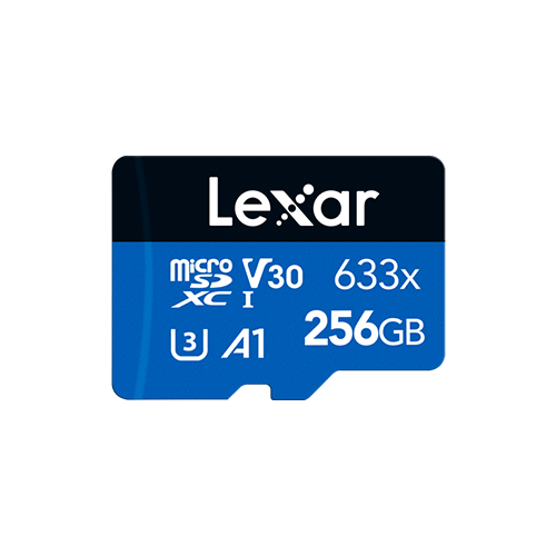 Lexar 256GB High Performance 633x microSDXC UHS-I, up to 100MB/s read 45MB/s write C10 A1 V30 U3