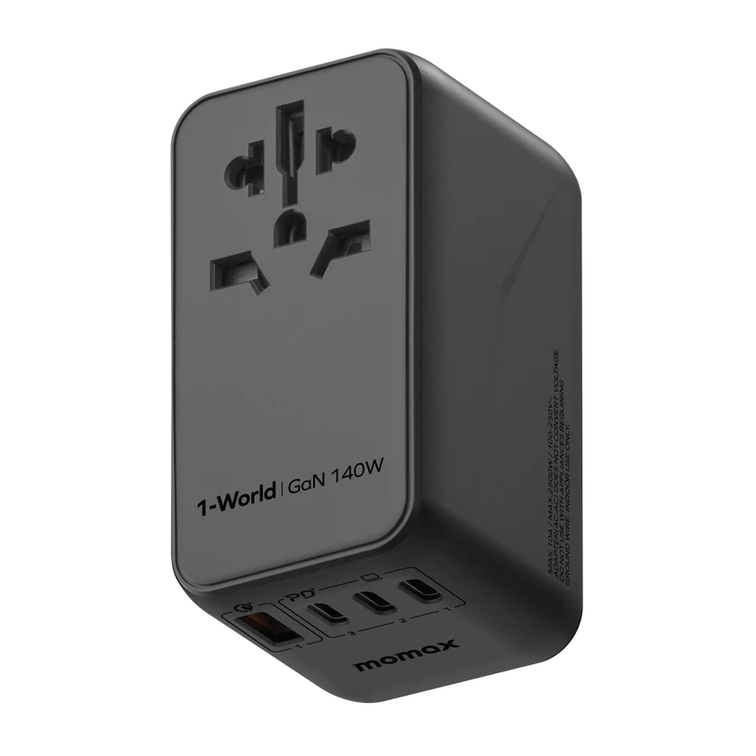 Momax 140W 4-Port Travel Adapter (Black)