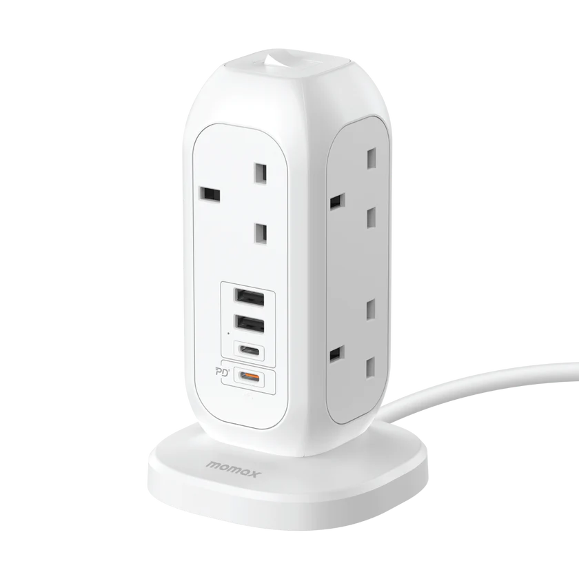 Momax OnePlug 7-Outlet Power Strip With USB (White)