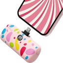 Iwalk Linkme Pro Fast Charge 4800mAh Pocket Battery With Battery Display For iPhone - Pink Bubble pattern