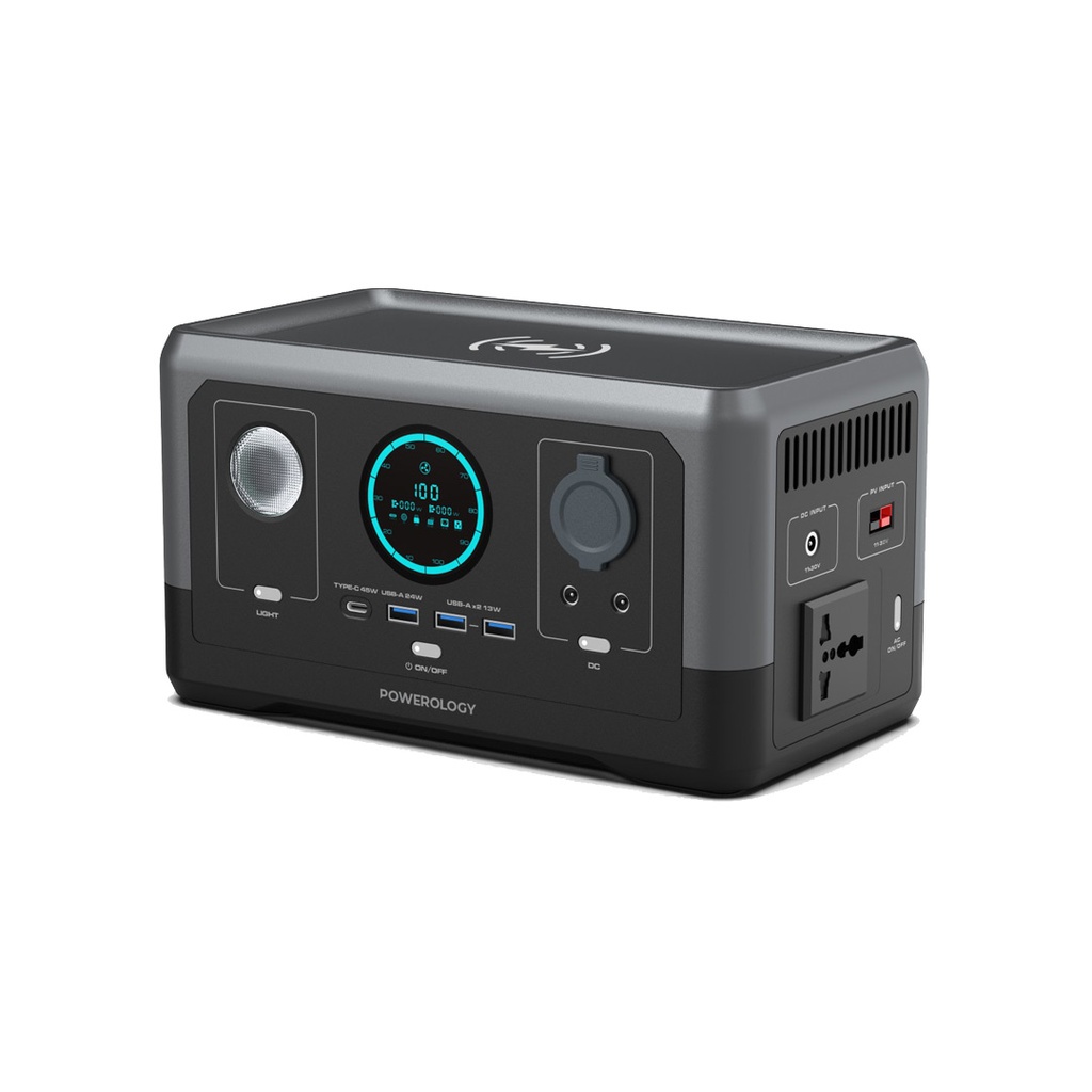 Powerology 76800mAh 300W Solar Input Portable Generator  - Black