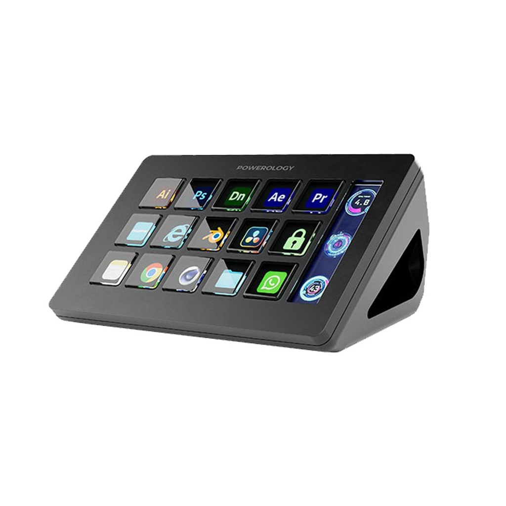 Powerology Stream Deck Interactive Buttons & Custom Software - Black