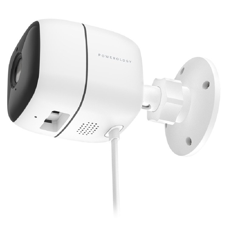 Powerology Wifi Smart Outdoor Camera 110 Wide Angle Lens Camera - White