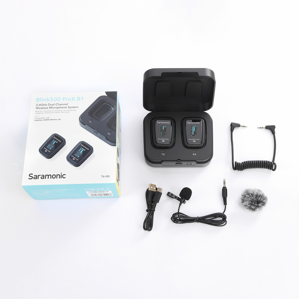 Saramonic 3.5mm 2.4G Dual Channel Wireless Microphone with Charging Case Blink500 ProX B1