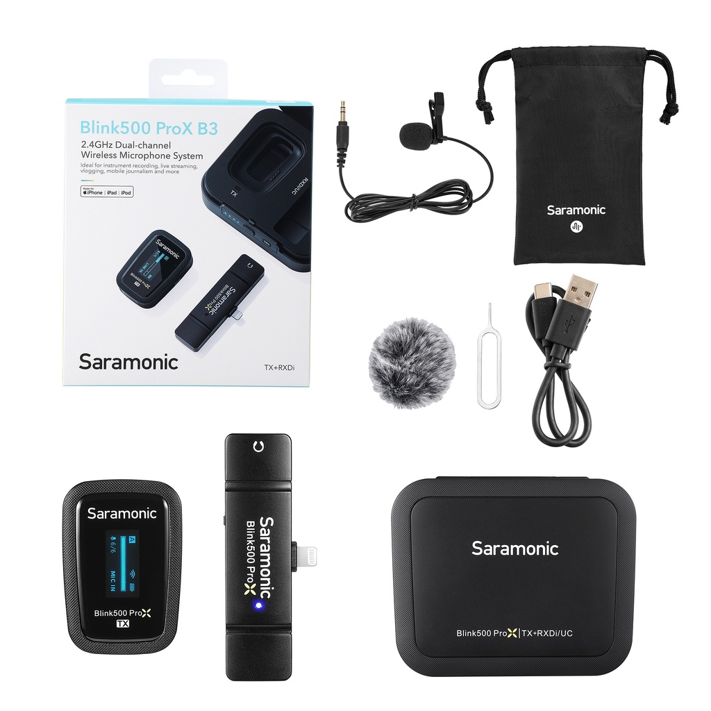 Saramonic Lightning 2.4G Dual Channel Wireless Microphone with Charging Case Blink500 ProX B3