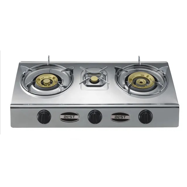 Home Elite Gas Stove Tabletop 3 Burners- (HEGB3S)