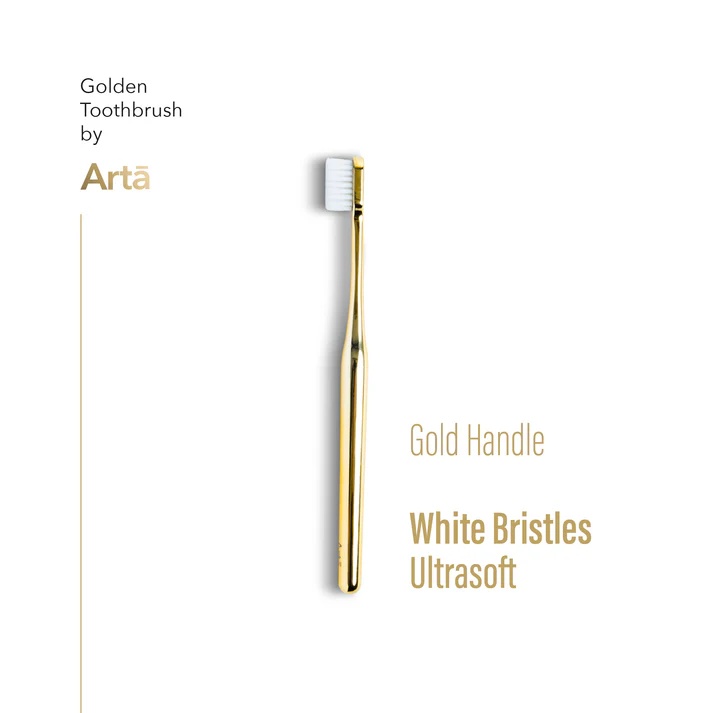 Arta UltraSoft Golden Toothbrush – White Bristle