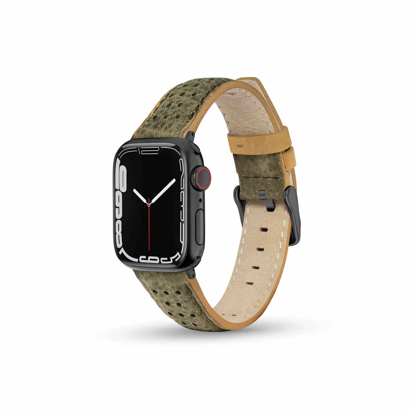 Timberland Daintree Apple Watch 38/40/41mm, Smart Watch 20mm Leather Strap (Green Leather)