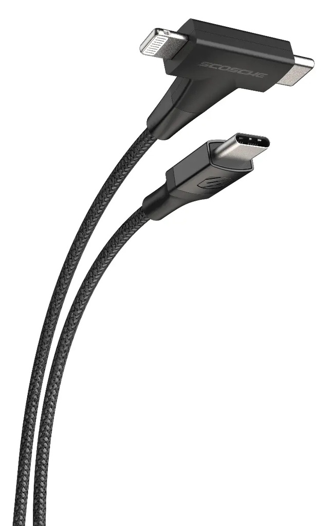 Scosche StrikeLine™ HH 2-in-1 USB-C to C®/Lightning™ Cable - Black