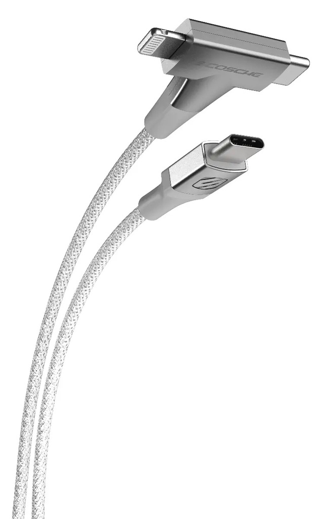 Scosche StrikeLine™ HH 2-in-1 USB-C to C®/Lightning™ Cable - White