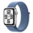 Apple Watch SE 2nd Gen GPS 40mm Silver Aluminium Case w/ Winter Blue Sport Loop