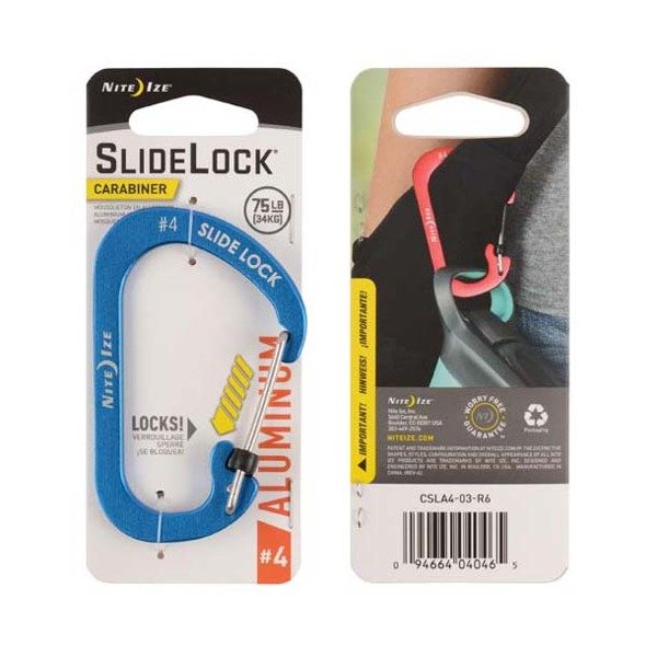 NiteIze SlideLock Carabiner Aluminum #4 - Blue