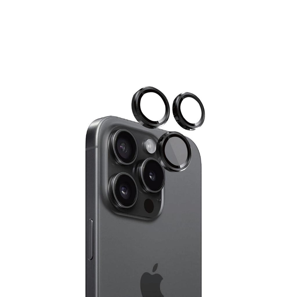 Eltoro Individual AR Metal Rings Camera Lens Protector for iPhone 16 Pro/Pro Max - Black