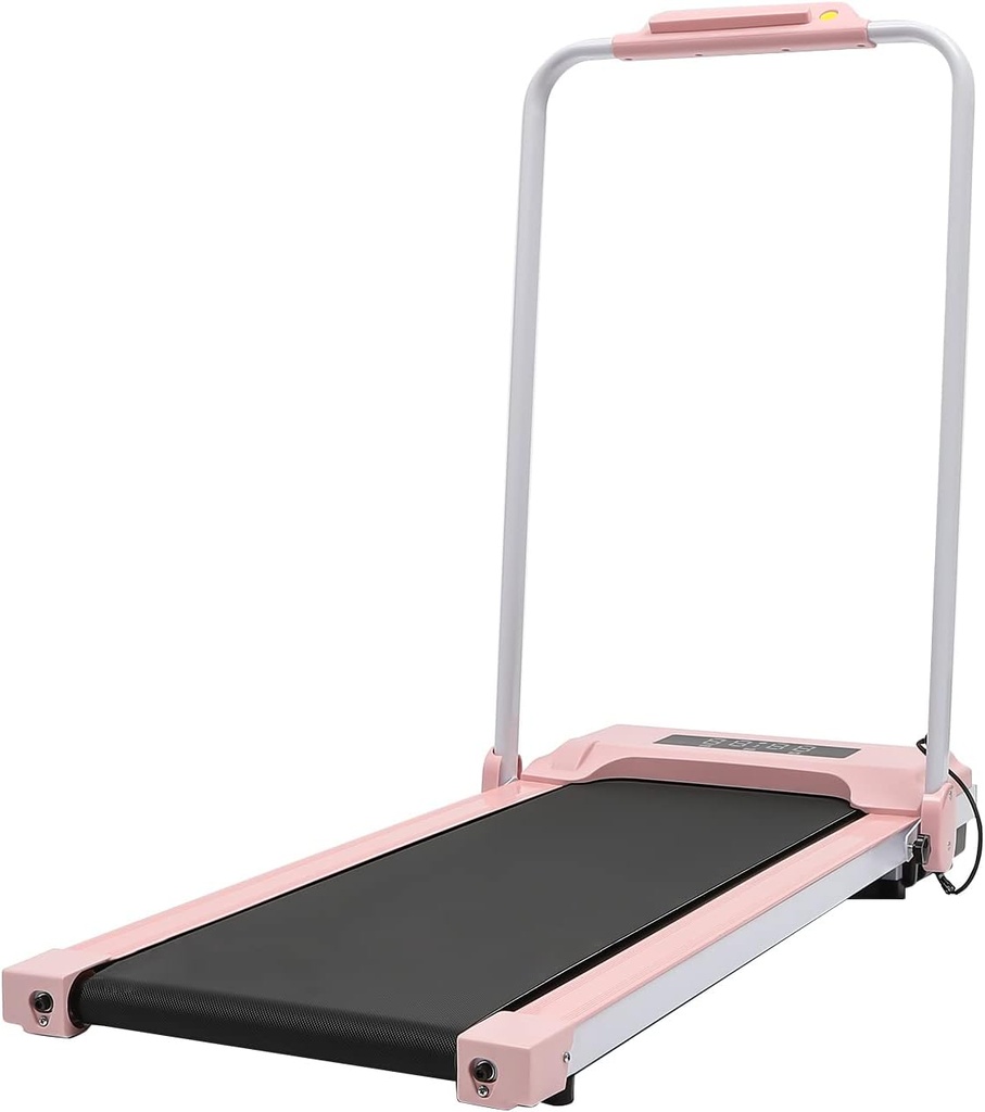 Black Bull Home Fitness Folding Electric Walking Pad Manual Flat Treadmill - Pink