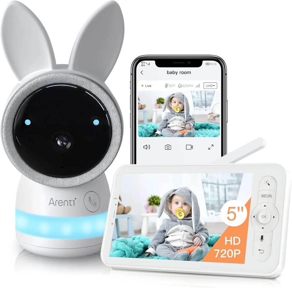 Arenti 2K Wi-Fi Video Baby Monitor With LCD Screen