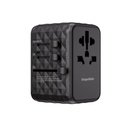 Blupebble Passport 4 World Travel Adapter – Featuring GAN III Tech, 100W Power, 3 USB-C, and 2 USB-A - Black