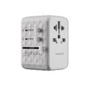 Blupebble Passport 4 World Travel Adapter – Featuring GAN III Tech, 100W Power, 3 USB-C, and 2 USB-A - White