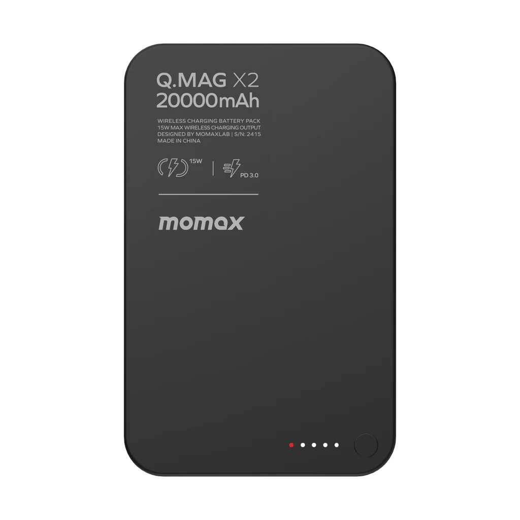 Momax Q.Mag X2 35W 20000mAh Wireless Battery Pack - Black