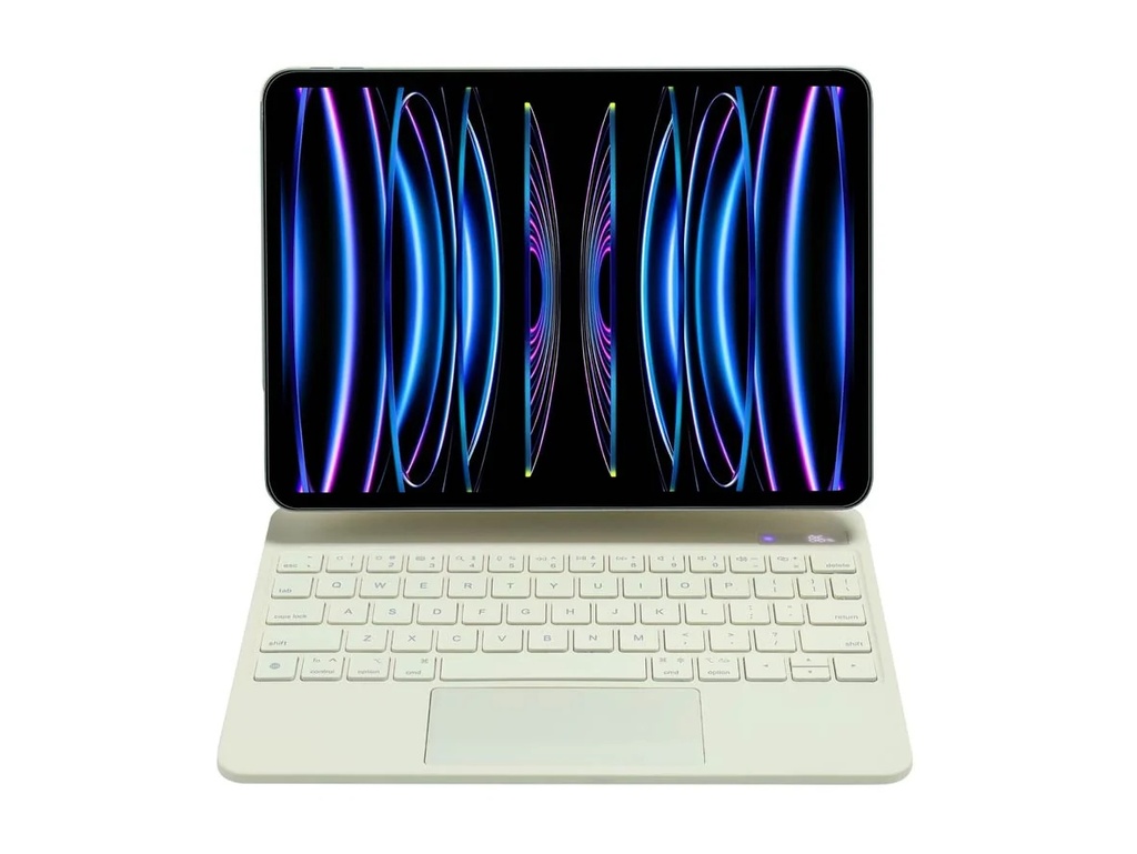 SIA Arabic layout Magic keyboard case with LED power display for iPad pro 12.9-inch (2018-2022) Backlight - Beige