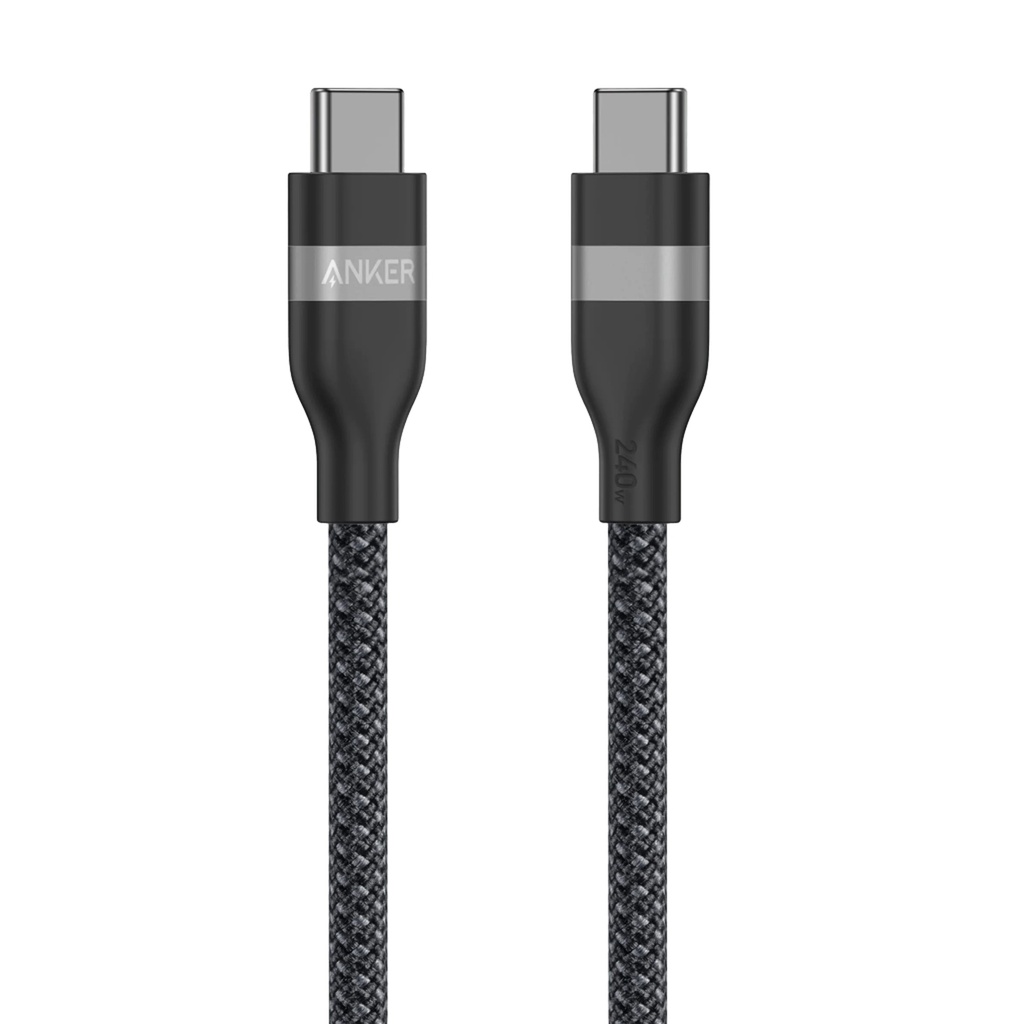 Anker USB-C to USB-C Cable 240W (Upcycled-Braided) (0.9m/3ft) - Black