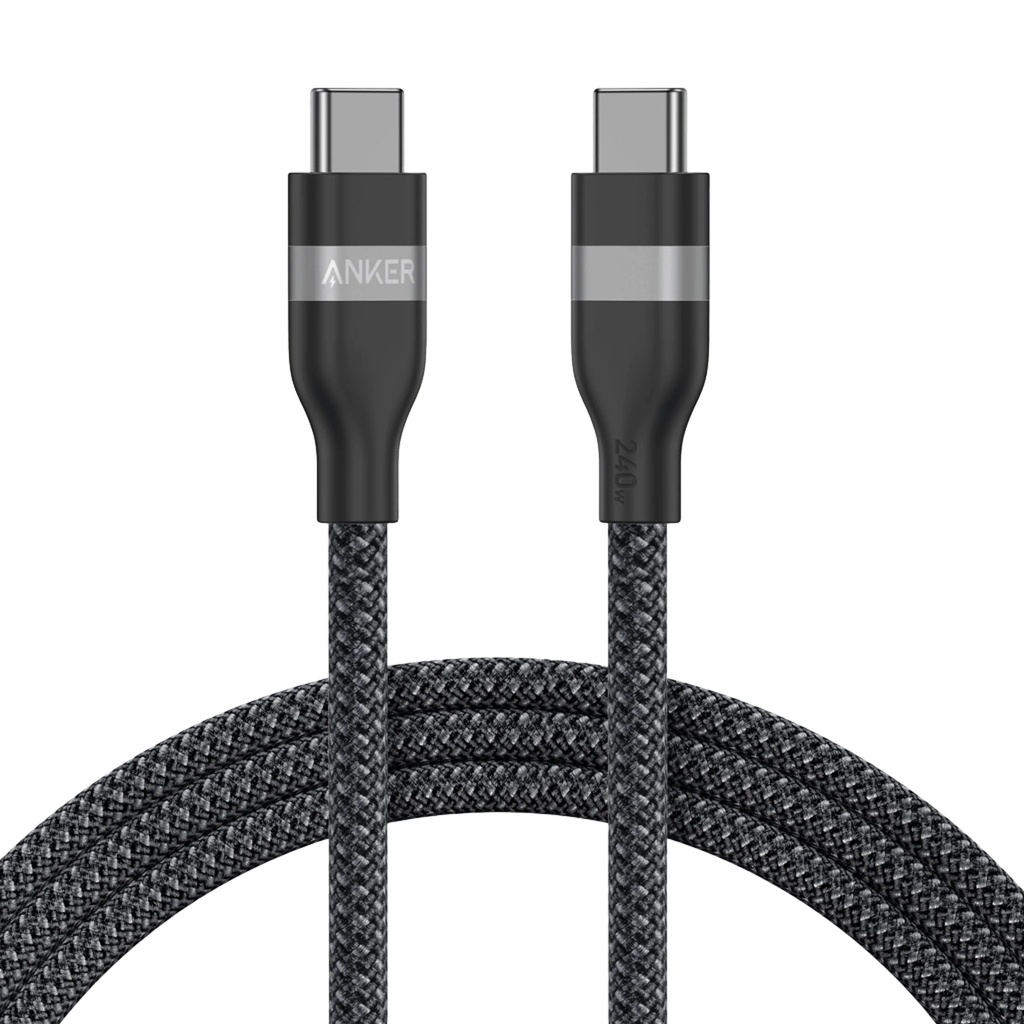 Anker USB-C to USB-C Cable 240W (Upcycled-Braided) (1.8m/6ft) - Black