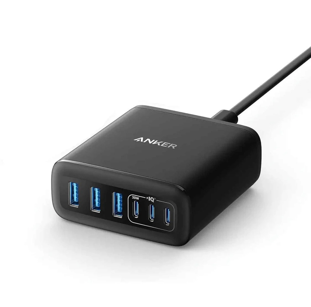 Anker Charger (112W, 6 Ports, GaN) - Black