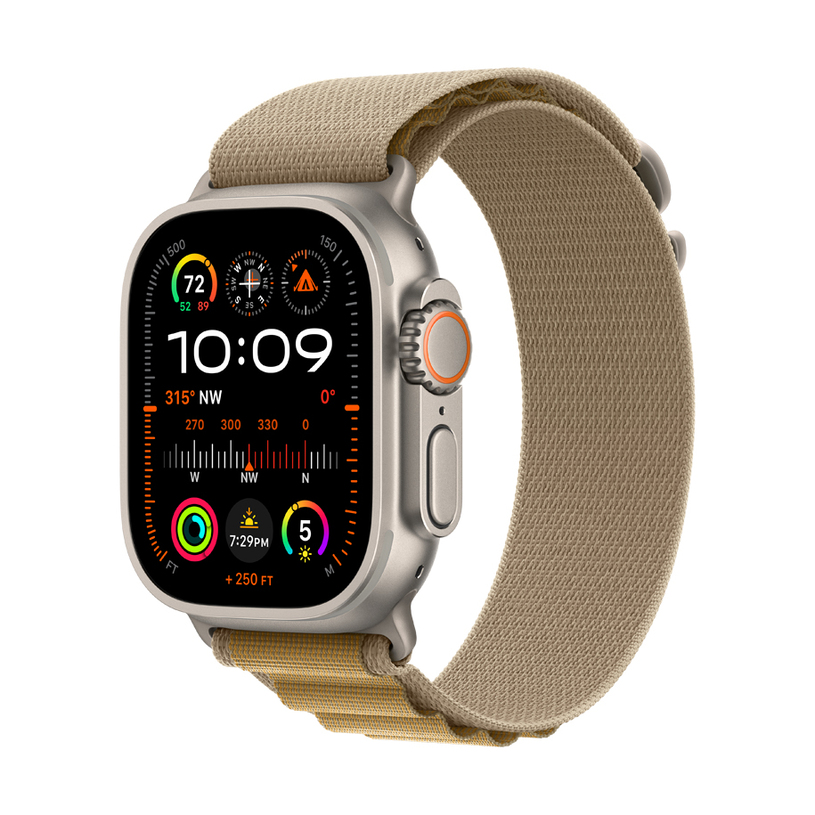 Apple Watch Ultra 2 GPS + Cellular 49mm Natural Titanium Case with Tan Alpine Loop M