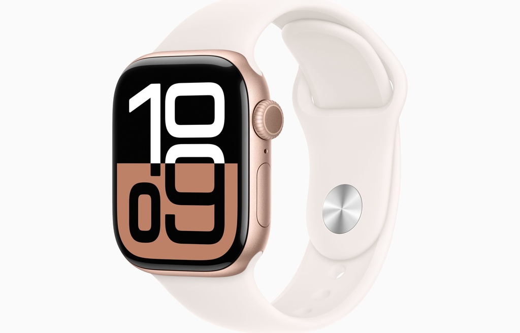 Apple Watch Series 10 GPS 42mm Rose Gold Aluminium Case with Light Blush Sport Band - M/L