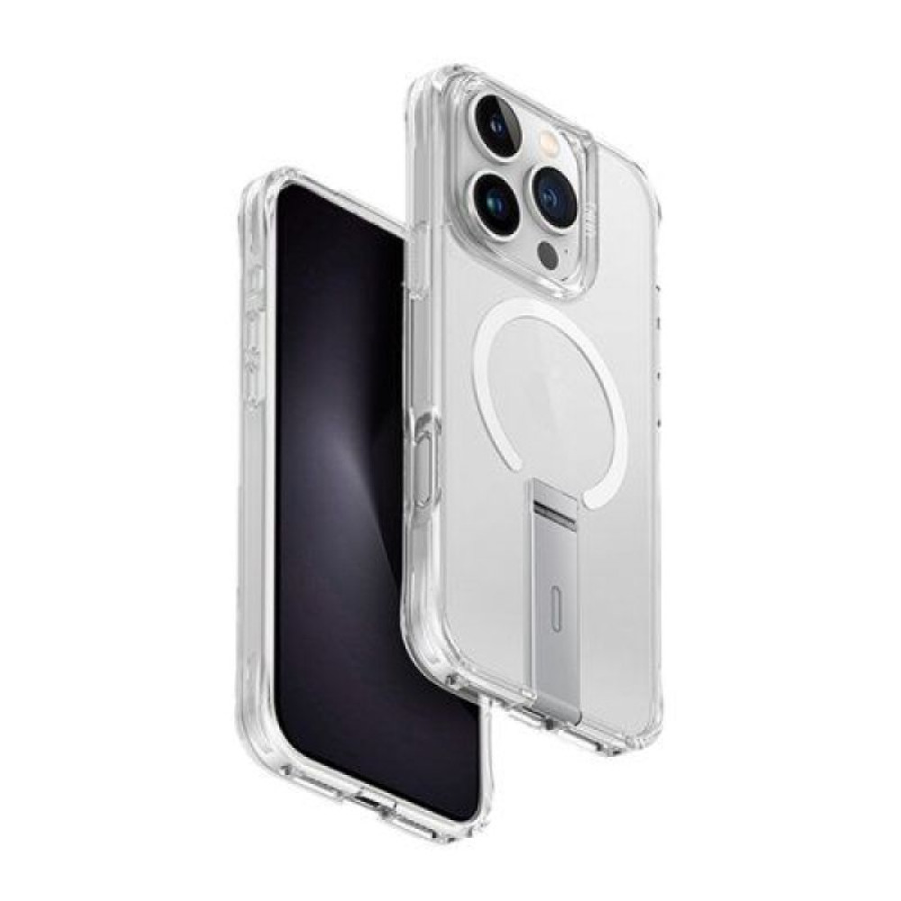 Uniq Hybrid iPhone 16 Pro 6.3-inch (2024) MagClick Charging Eleva with Vertical Stand - Lucent (Clear)