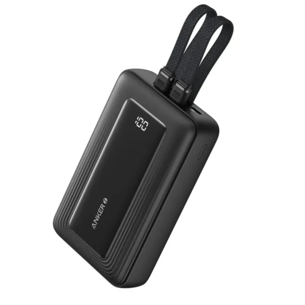 Anker Zolo Power Bank (20K, 30W, Built-In USB-C and Lightning Cable) -Black