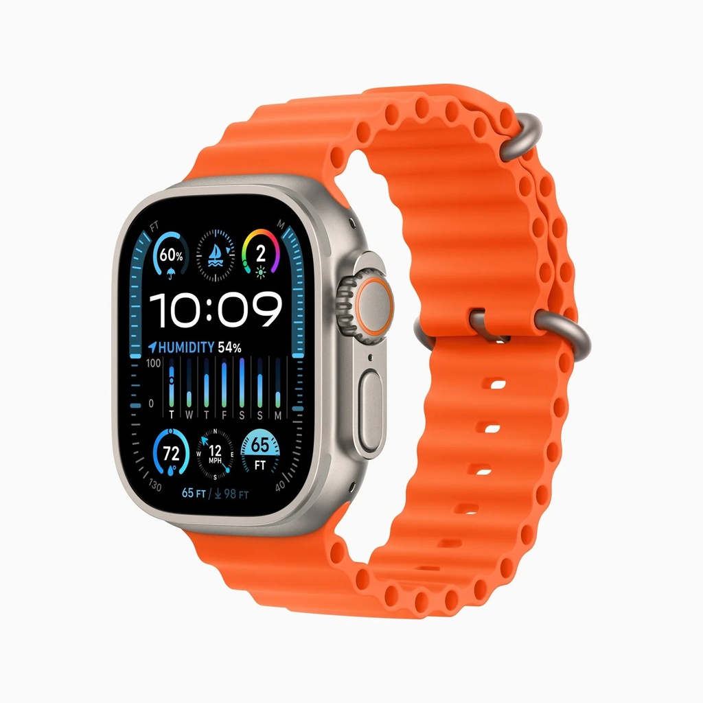 Apple Watch Ultra 2 GPS + Cellular, 49mm Titanium Case with Orange Ocean Band