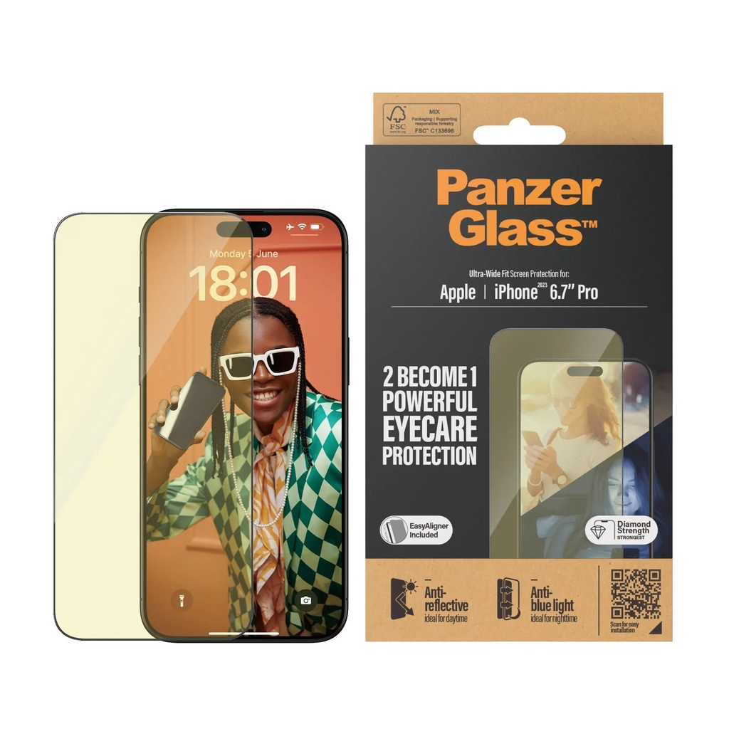 PanzerGlass iPhone 15 Pro Max - UWF - Anti - Reflective & Bluelight