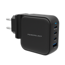 Powerology 100W Triple  PD + 1 QC3.0 World Travel Kit - Black