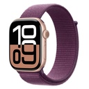 Apple Watch Series 10 GPS 42mm Rose Gold Aluminium Case with Plum Sport Loop